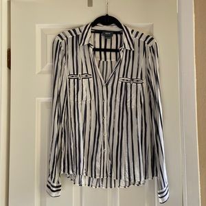 Anthropologie (Maeve) Striped Navy/White Blouse